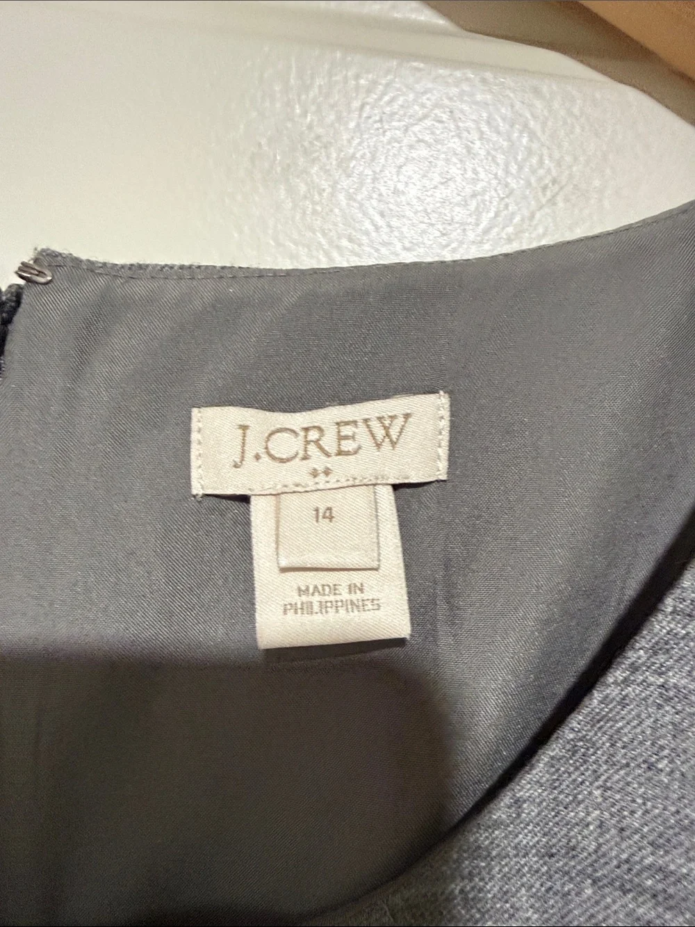 J. Crew Sleeveless Gray Pleated Midi Dress wool dress corporate